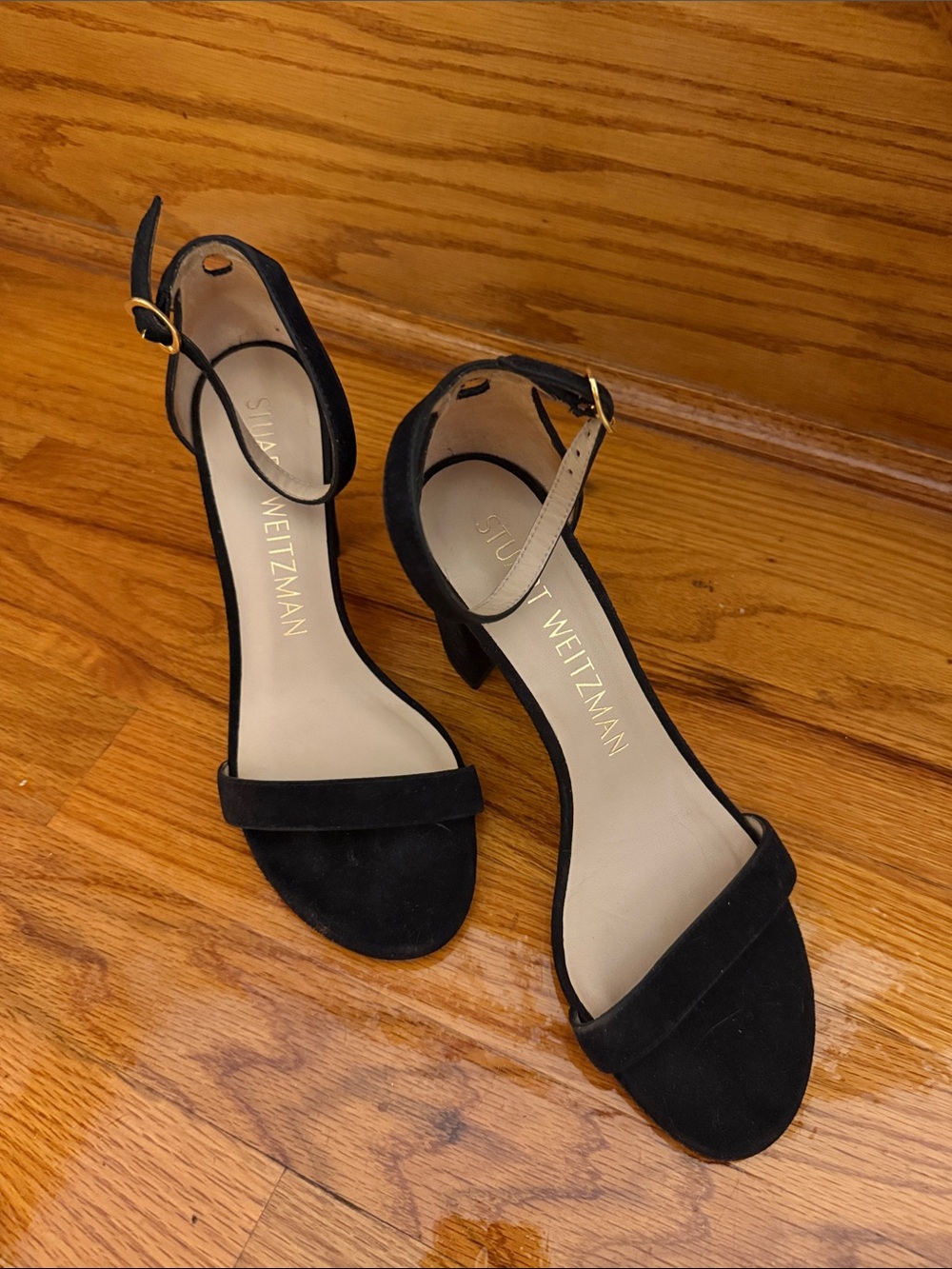 Stuart Weitzman Black Velvet Heels Size 7